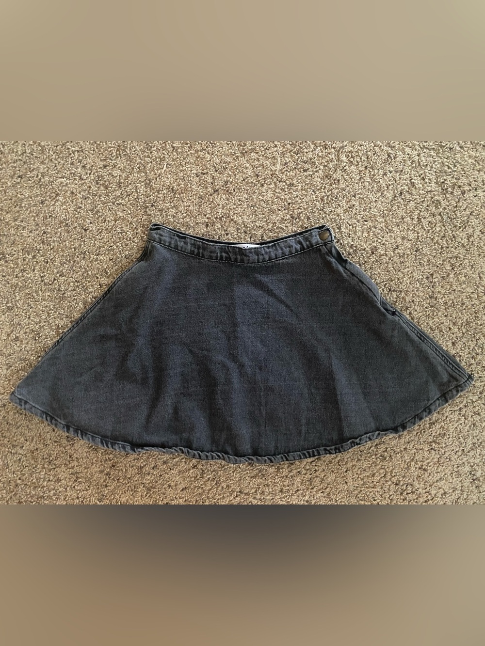 American Apparel Denim Circle Skirt washed black American Made USA Classic